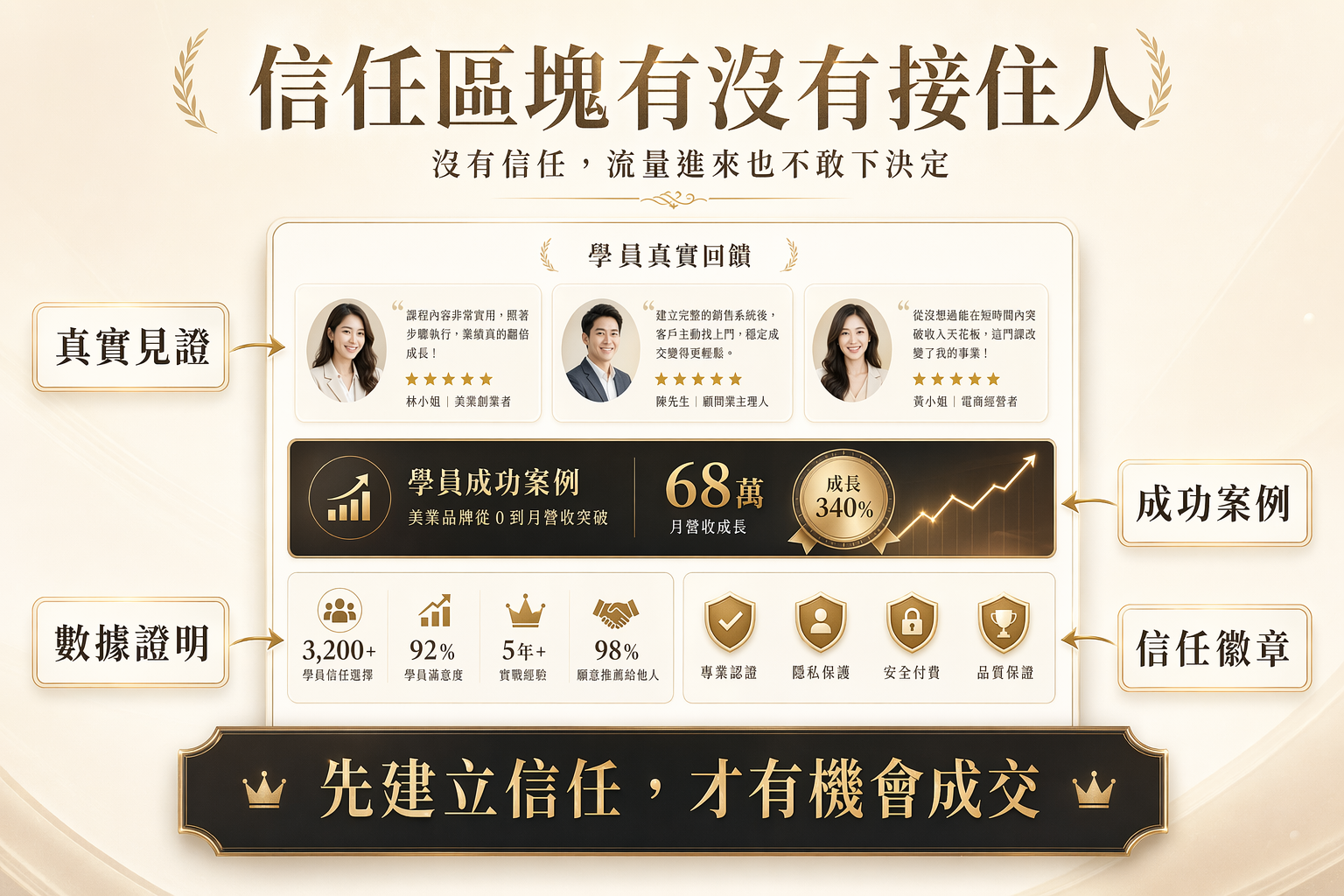 信任區塊設計是否接得住訪客