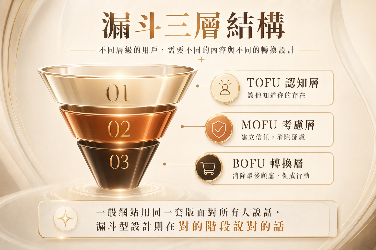 漏斗三層結構資訊圖