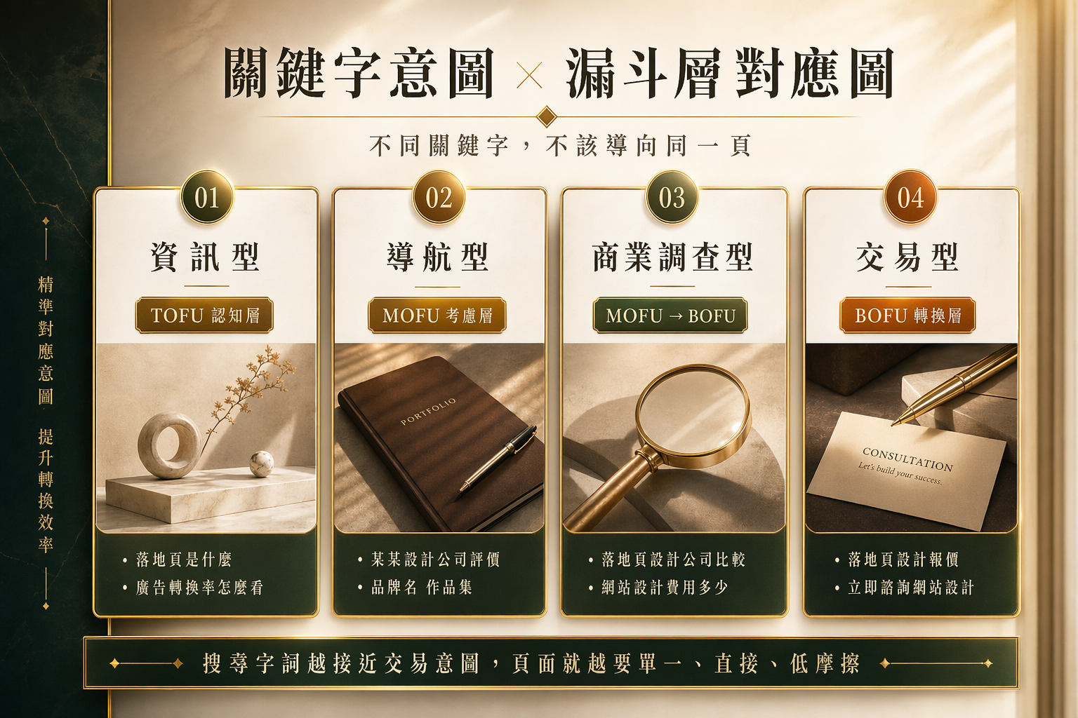 關鍵字意圖與漏斗層對應圖