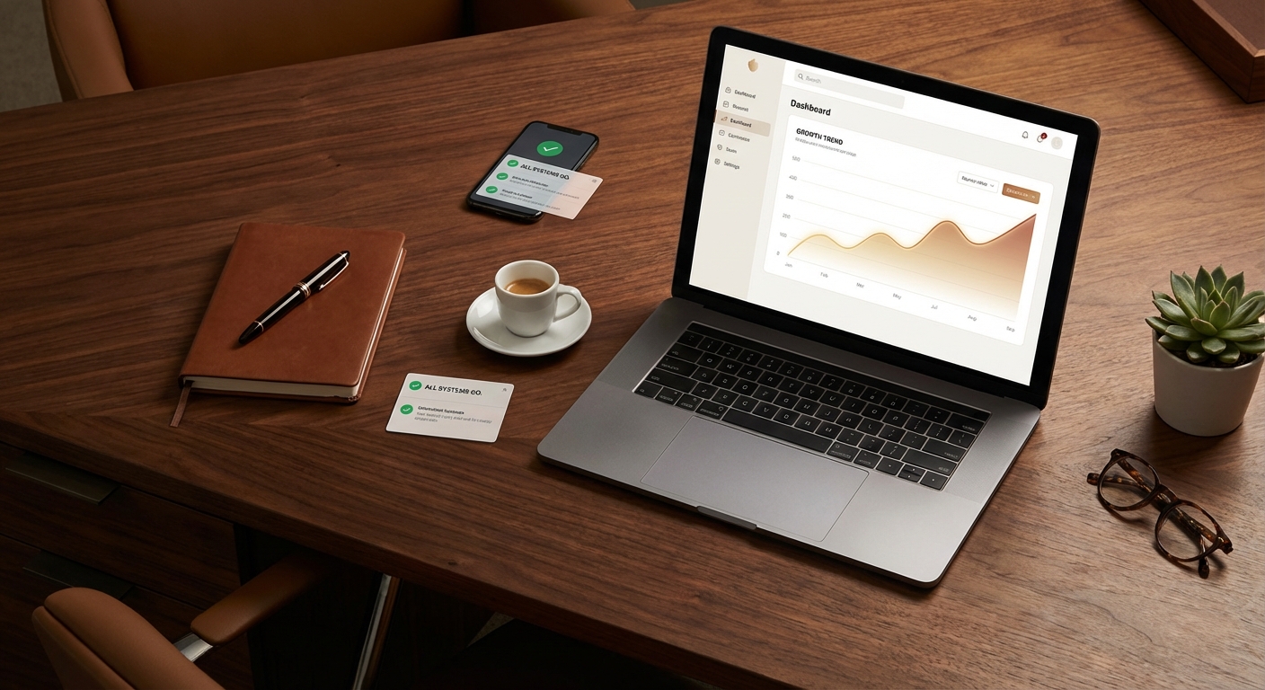 行銷數據儀表板顯示上升的轉換漏斗和成長曲線