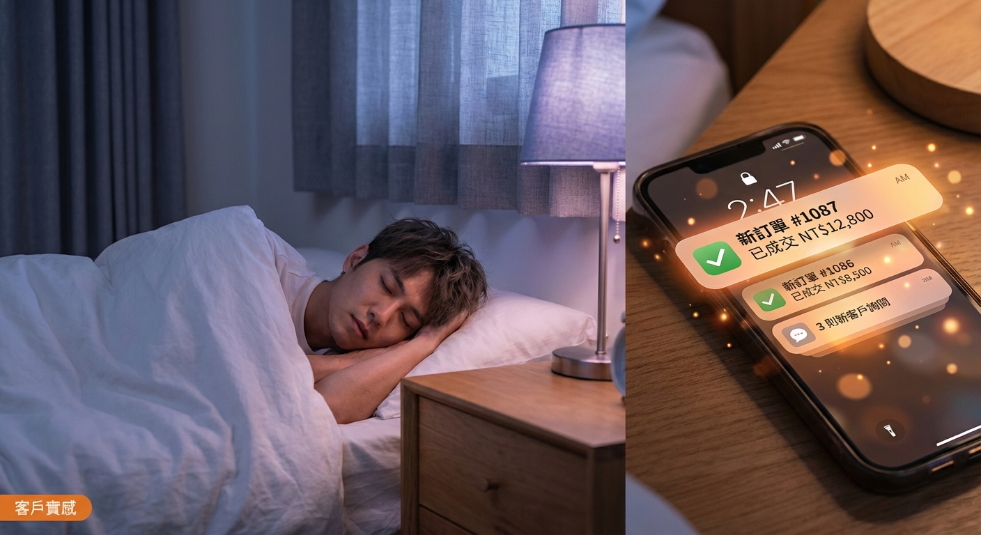 老闆安睡，手機上 AI 客服自動回覆客戶