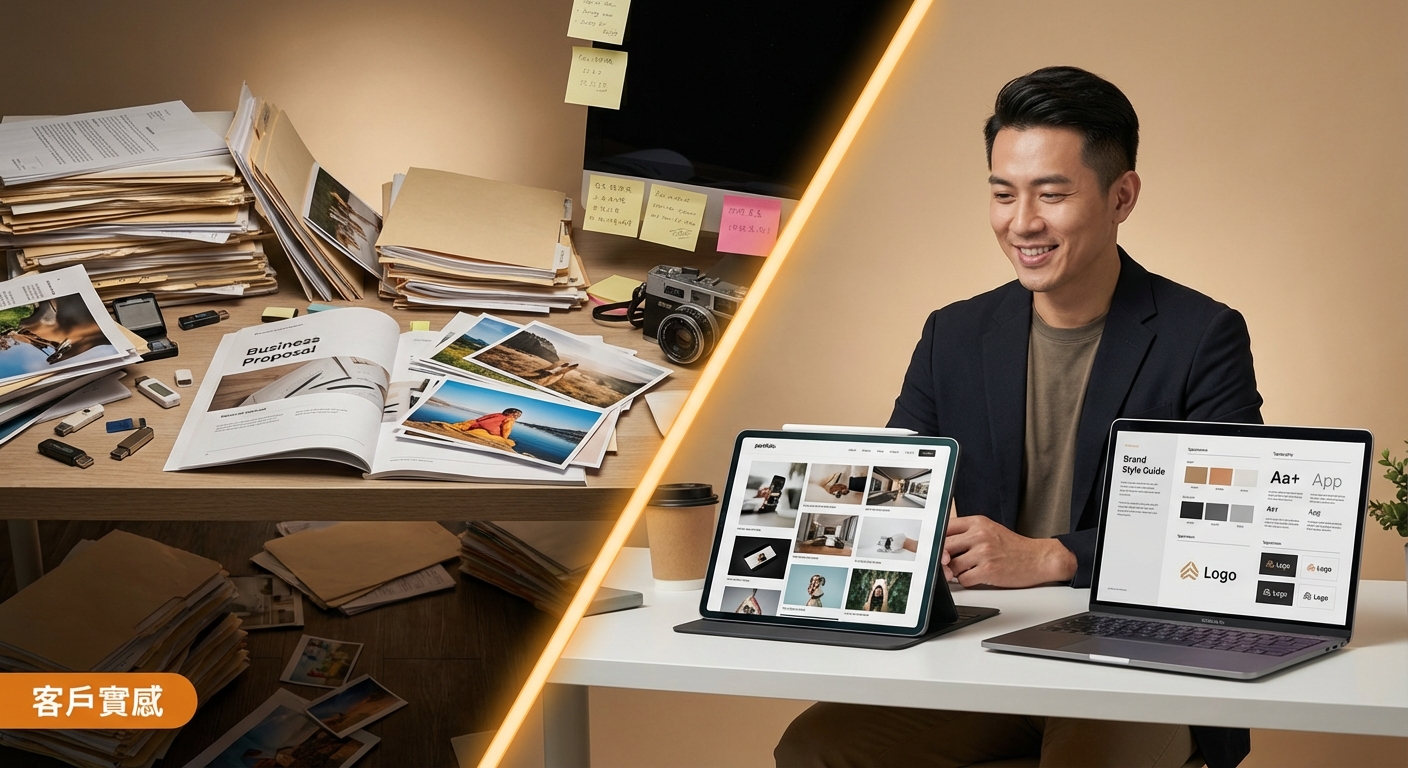 散亂素材變成精美網站的前後對比